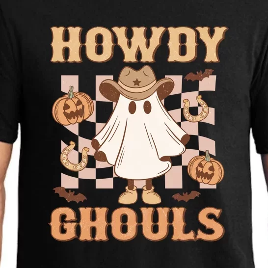 Western Howdy Ghouls Pumpkin Cowboy Cowgirl Halloween Gift Pajama Set