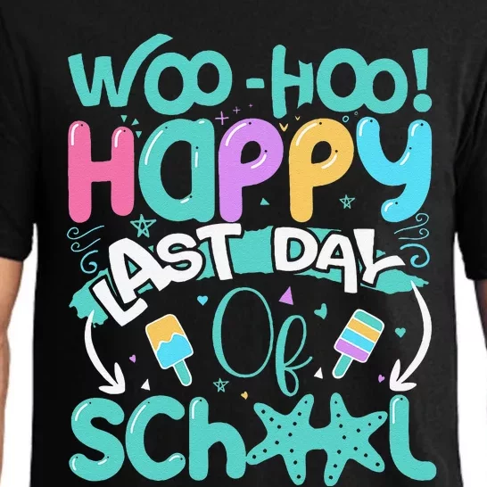 Woo Hoo Happy Last Day Of School Fun Teacher Student Pajama Set