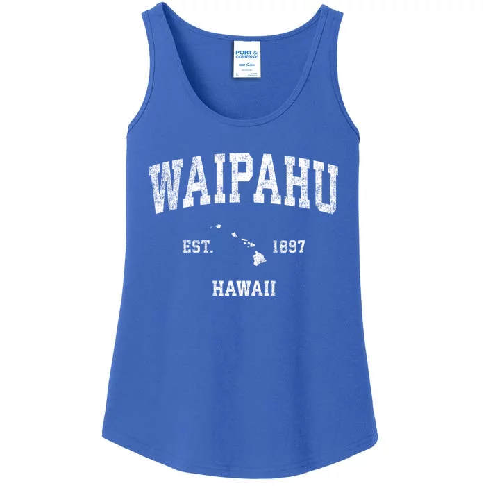 Waipahu Hawaii Hi Vintage Athletic Sports Design Established Ladies Essential Tank