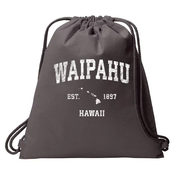 Waipahu Hawaii Hi Vintage Athletic Sports Design Established Drawstring Bag