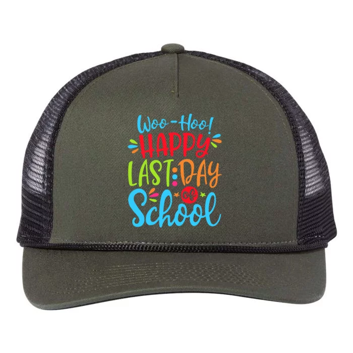 Woo Hoo Happy Last Day Of School Retro Rope Trucker Hat Cap