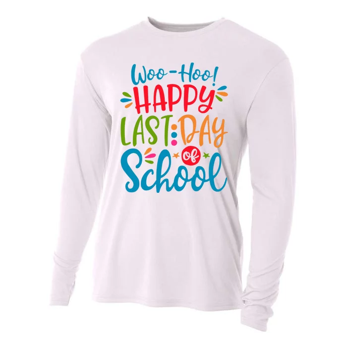 Woo Hoo Happy Last Day Of School Cooling Performance Long Sleeve Crew