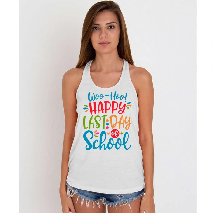 Woo Hoo Happy Last Day Of School Women's Knotted Racerback Tank