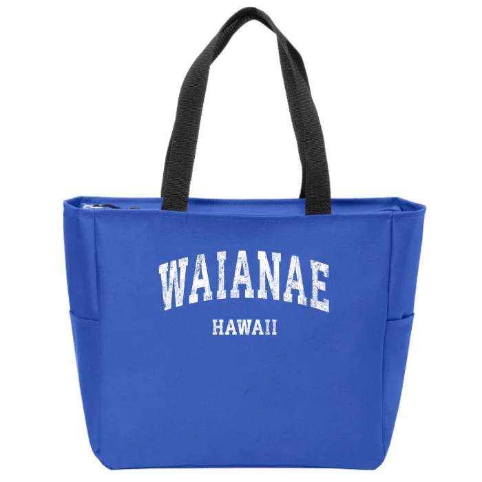 Waianae Hawaii Hi Vintage Varsity Sports Zip Tote Bag