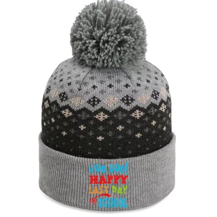 Woo Hoo Happy Last Day Of School Gift For Teachers The Baniff Cuffed Pom Beanie