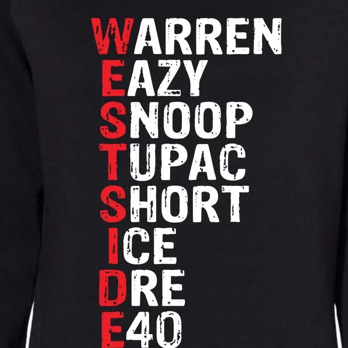 Westside Hip Hop Rap Music Legends Womens California Wash Sweatshirt