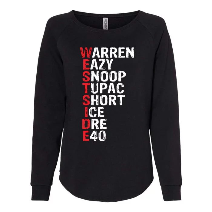 Westside Hip Hop Rap Music Legends Womens California Wash Sweatshirt