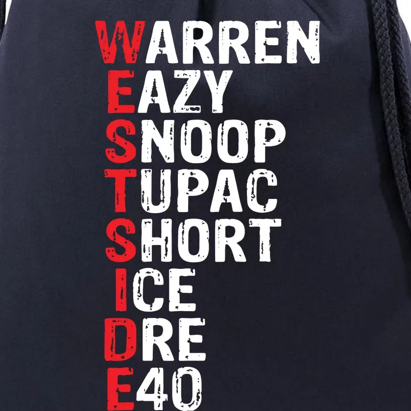 Westside Hip Hop Rap Music Legends Drawstring Bag