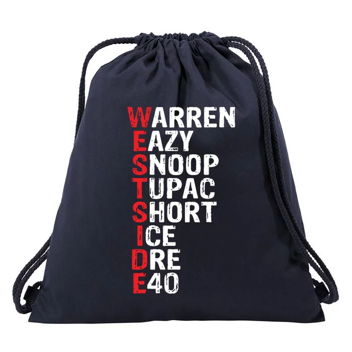 Westside Hip Hop Rap Music Legends Drawstring Bag