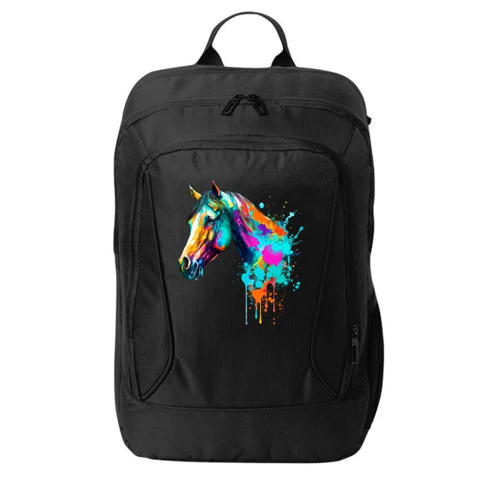 Watercolor Horse Head City Backpack