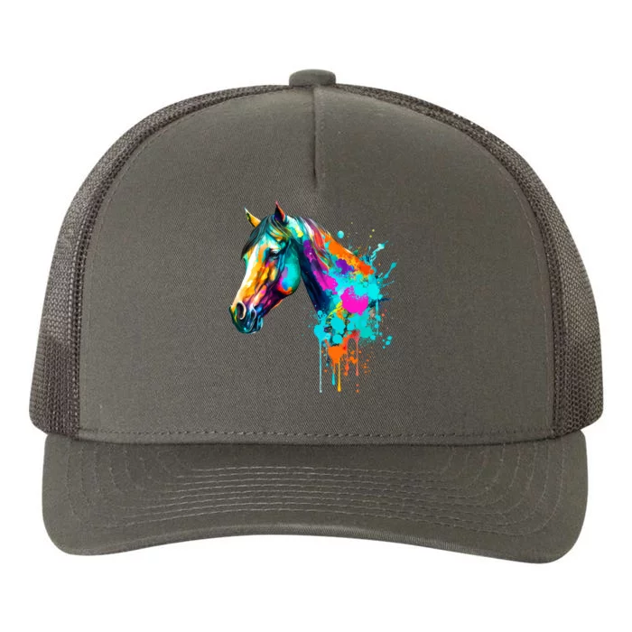 Watercolor Horse Head Yupoong Adult 5-Panel Trucker Hat