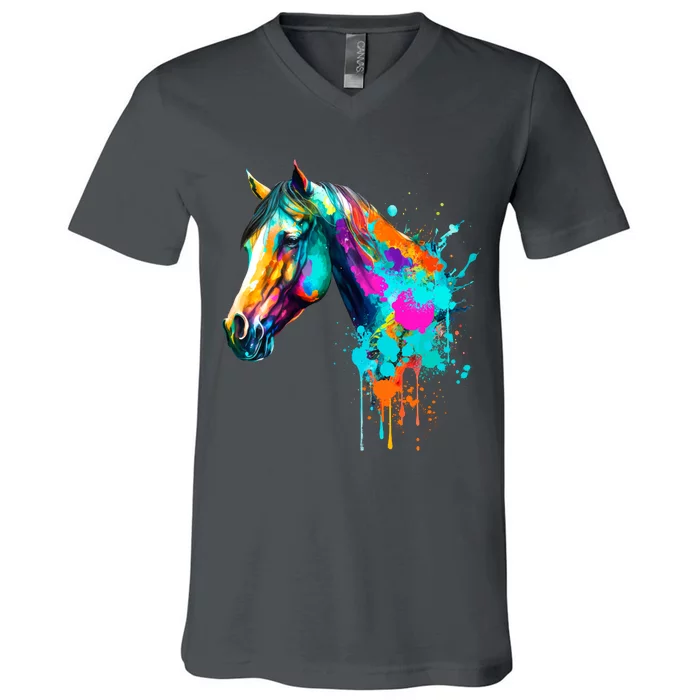 Watercolor Horse Head V-Neck T-Shirt