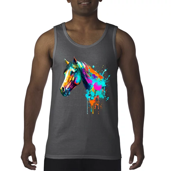 Watercolor Horse Head Tank Top