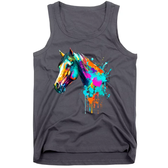 Watercolor Horse Head Tank Top