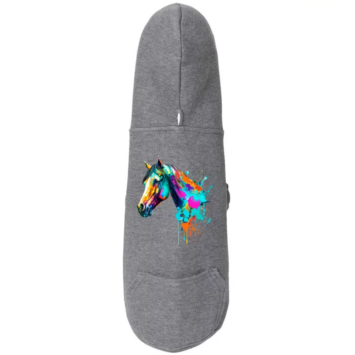 Watercolor Horse Head Doggie 3-End Fleece Hoodie