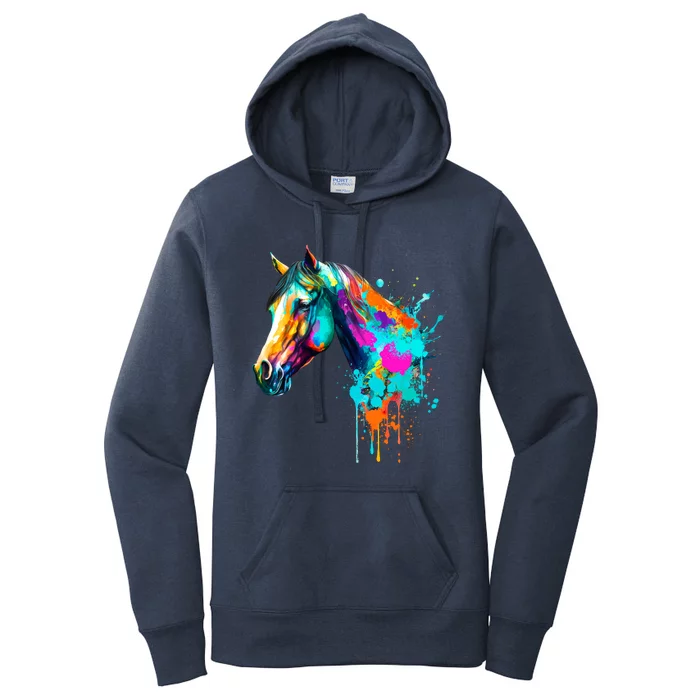 Watercolor Horse Head Women's Pullover Hoodie