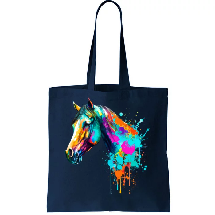 Watercolor Horse Head Tote Bag