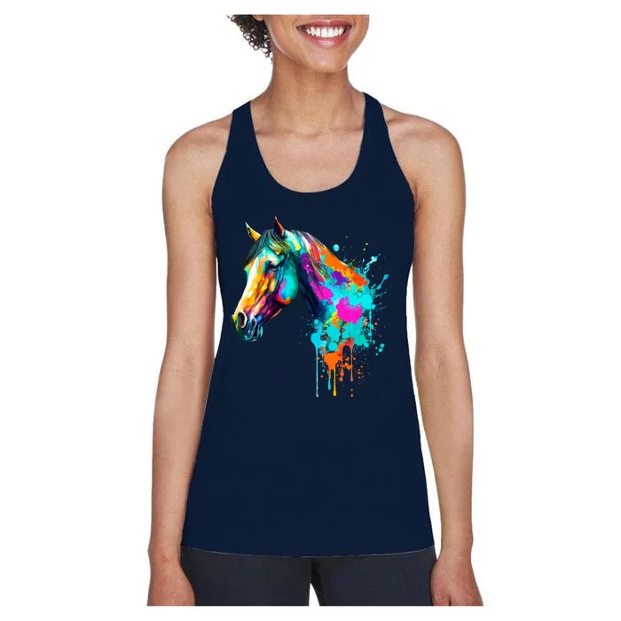 Watercolor Horse Head Women's Racerback Tank