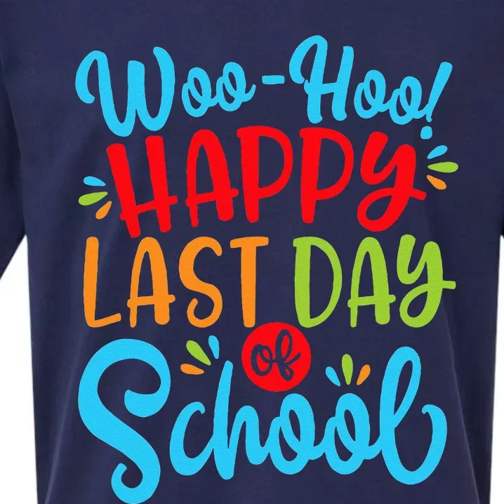 Woo Hoo Happy Last Day Of School Fun Teacher Student Sueded Cloud Jersey T-Shirt