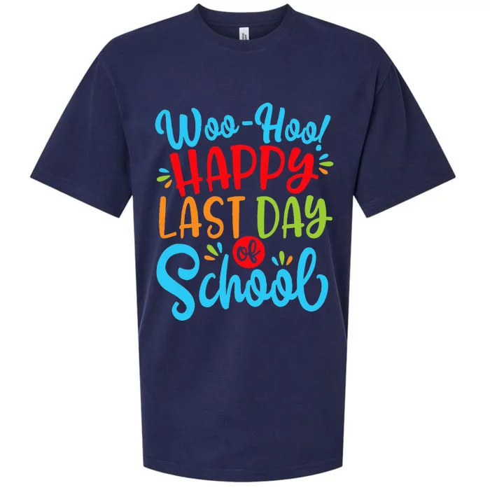 Woo Hoo Happy Last Day Of School Fun Teacher Student Sueded Cloud Jersey T-Shirt