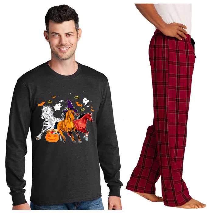 Witch Horse Halloween Spooky Season Long Sleeve Pajama Set