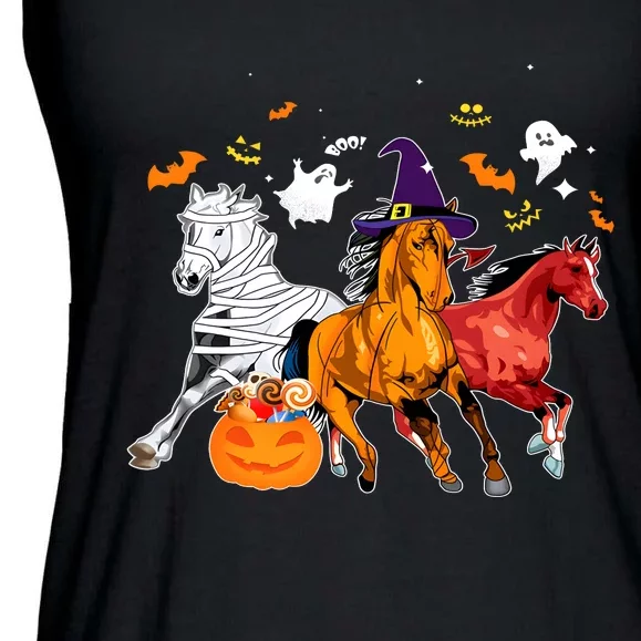 Witch Horse Halloween Spooky Season Ladies Essential Flowy Tank