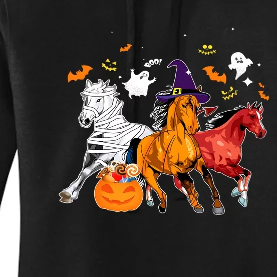 Witch Horse Halloween Spooky Season Women's Pullover Hoodie