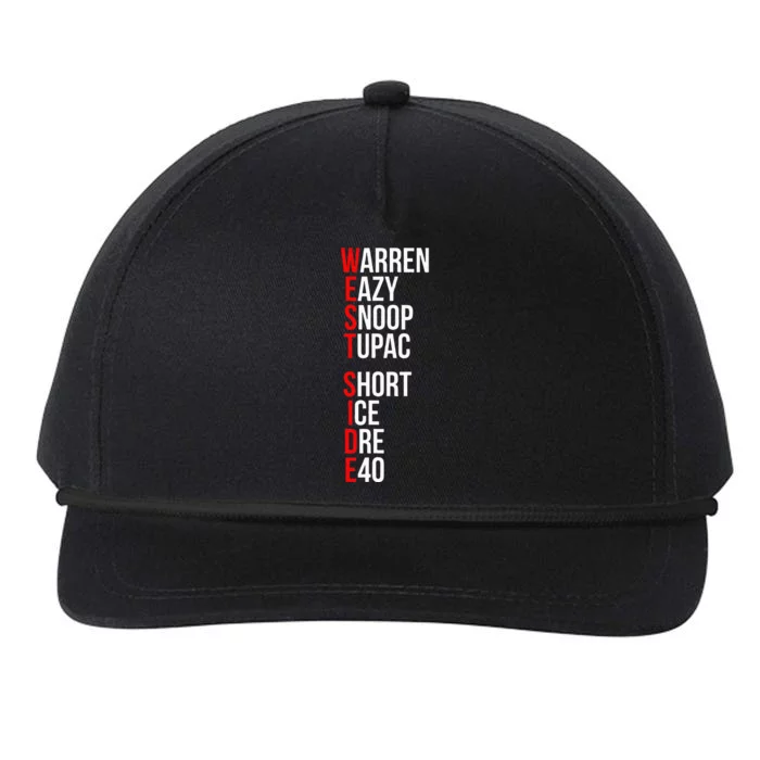 Westside Hip Hop Rap Music Legends Letter Snapback Five-Panel Rope Hat