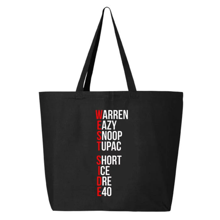 Westside Hip Hop Rap Music Legends Letter 25L Jumbo Tote