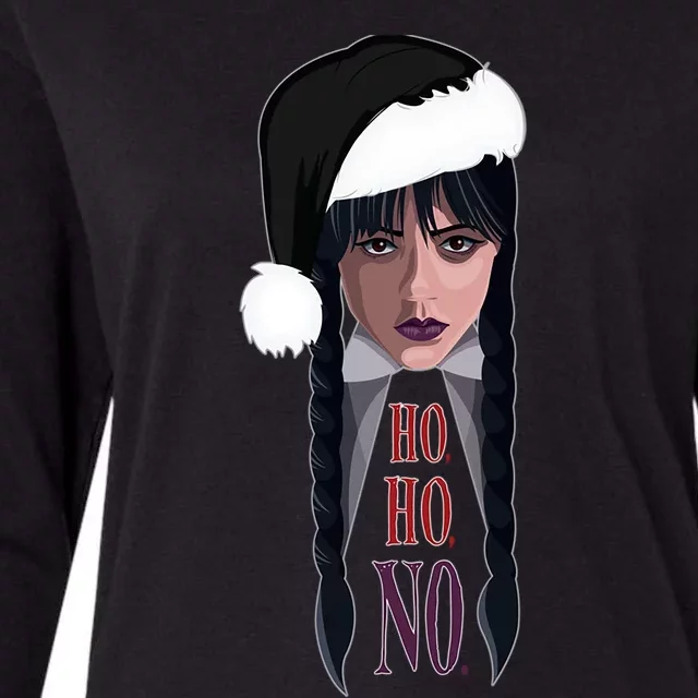 Wednesday Holiday Ho Ho No Gift Womens Cotton Relaxed Long Sleeve T-Shirt