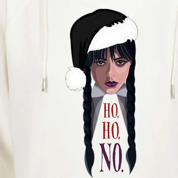 Wednesday Holiday Ho Ho No Gift Womens Funnel Neck Pullover Hood