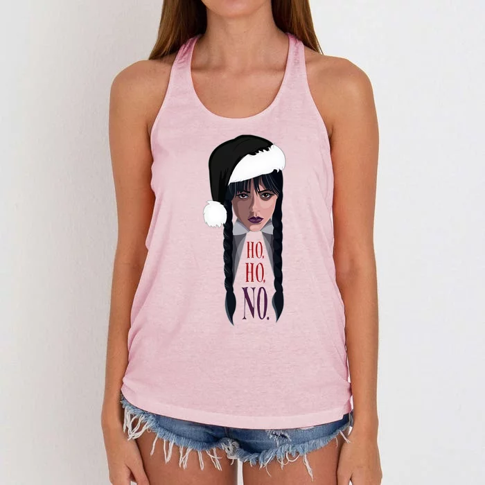 Wednesday Holiday Ho Ho No Gift Women's Knotted Racerback Tank