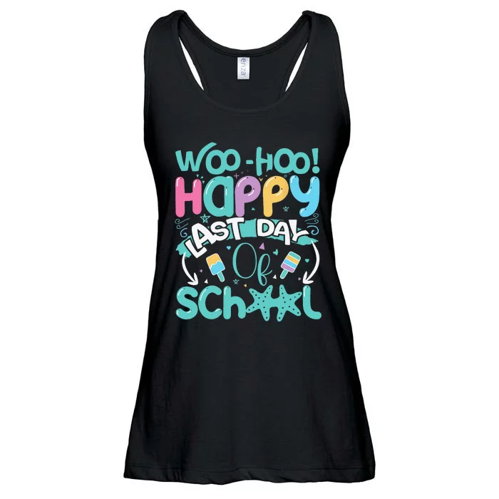 Woo Hoo Happy Last Day of School Fun Teacher Student Ladies Essential Flowy Tank