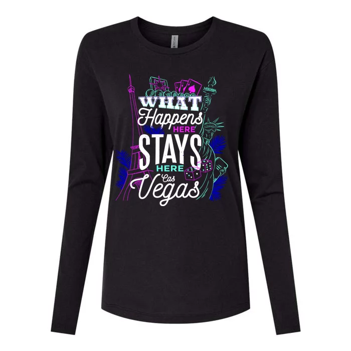 What Happens Here Stays Here Las Vegas NV Vacation Womens Cotton Relaxed Long Sleeve T-Shirt