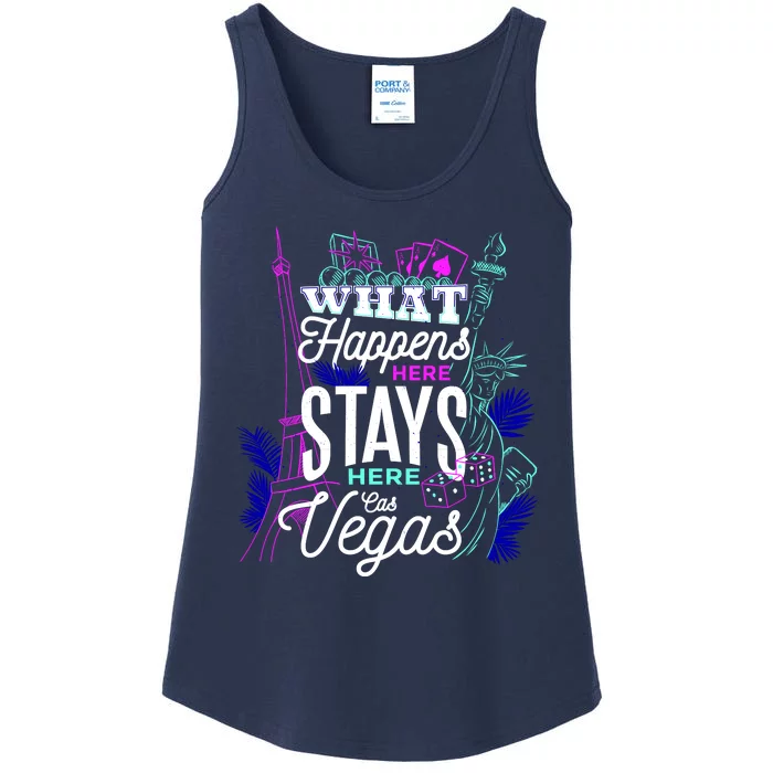 What Happens Here Stays Here Las Vegas NV Vacation Ladies Essential Tank