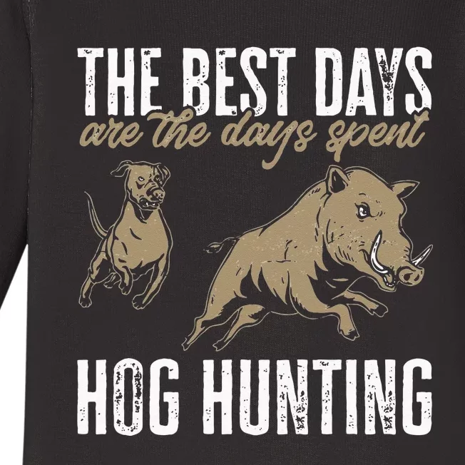 Wild Hog Hunting Dog Boar Hunting Baby Long Sleeve Bodysuit