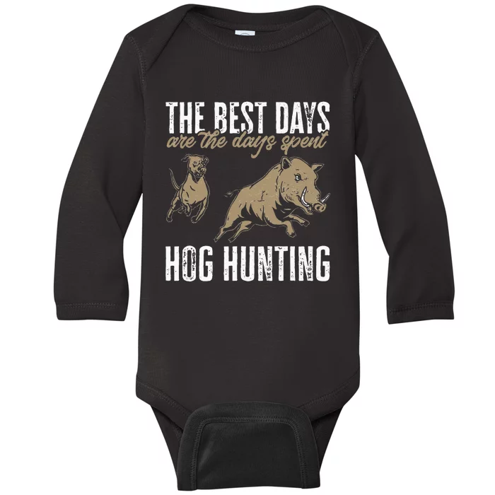 Wild Hog Hunting Dog Boar Hunting Baby Long Sleeve Bodysuit