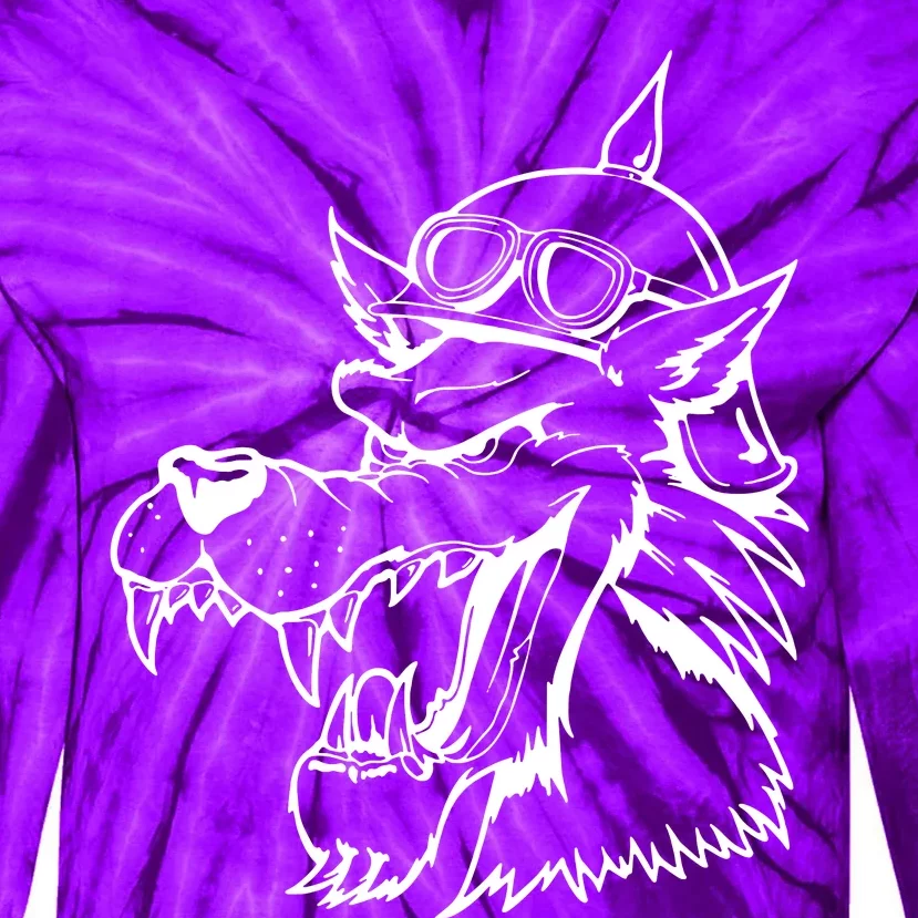 Wolf Head Head Tie-Dye Long Sleeve Shirt