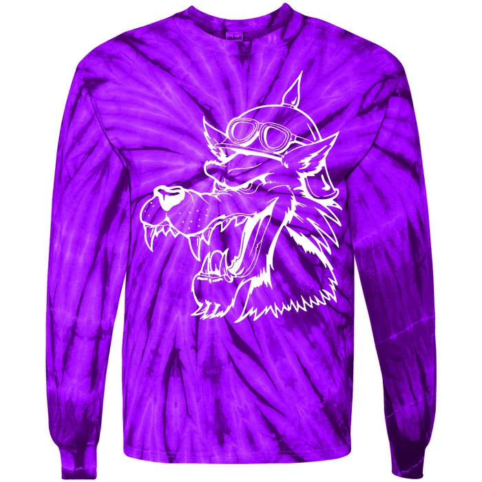 Wolf Head Head Tie-Dye Long Sleeve Shirt