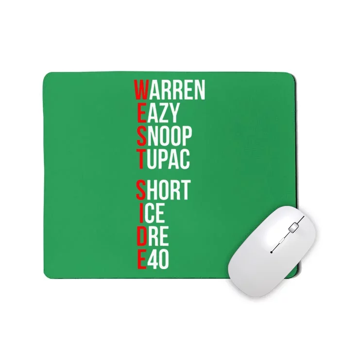 Westside Hip Hop Rap Music Legends Letter Mousepad