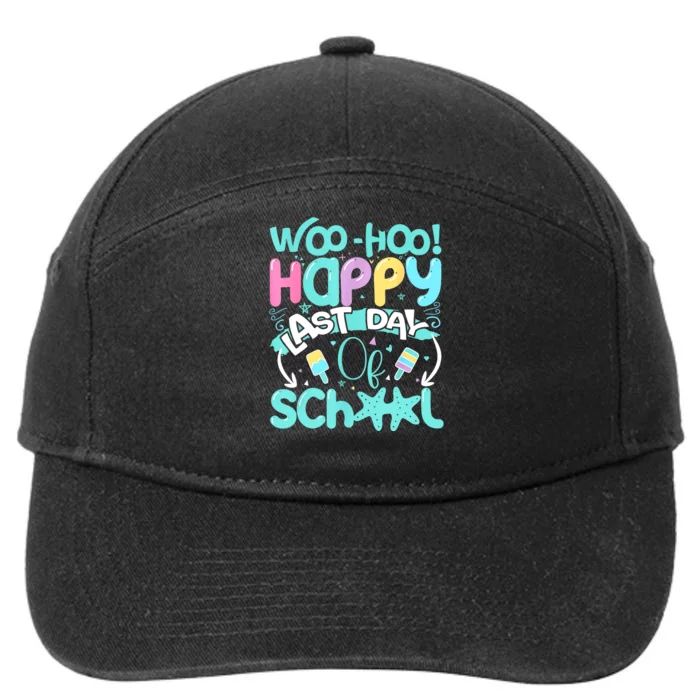 Woo Hoo Happy Last Day Of School | Fun Teacher Student 7-Panel Snapback Hat