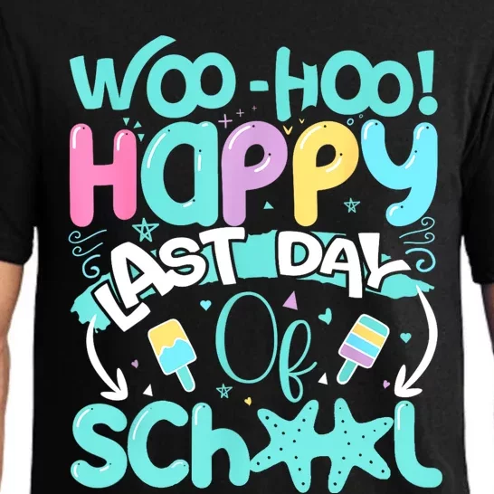 Woo Hoo Happy Last Day Of School | Fun Teacher Student Pajama Set