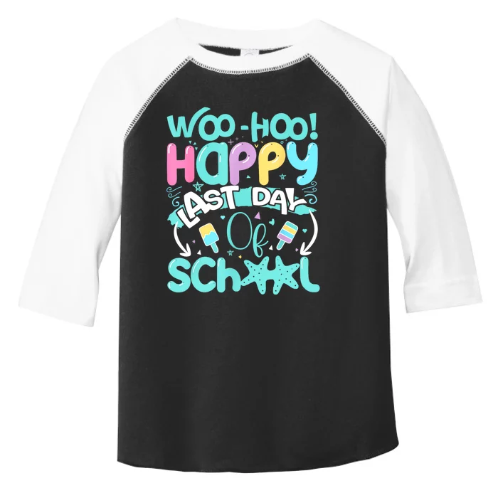 Woo Hoo Happy Last Day Of School | Fun Teacher Student Toddler Fine Jersey T-Shirt