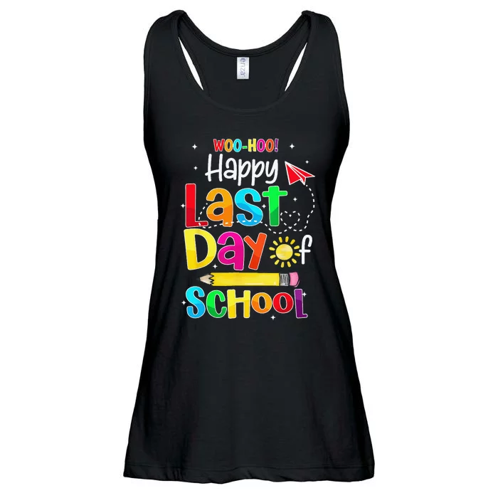 Woo Hoo Happy Last Day of School For Teachers Students Ladies Essential Flowy Tank