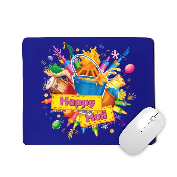 White Happy Holi Funny Gift Colors India Hindu Spring Gift Mousepad