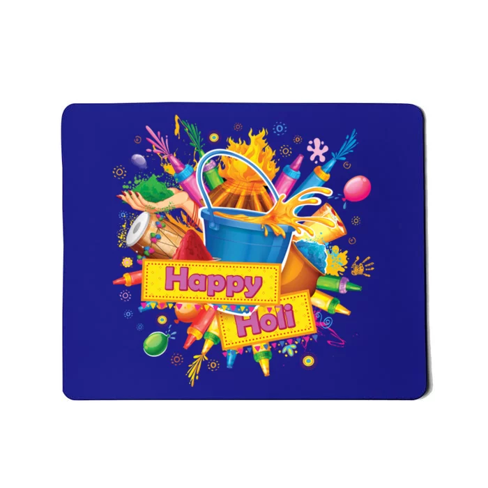 White Happy Holi Funny Gift Colors India Hindu Spring Gift Mousepad