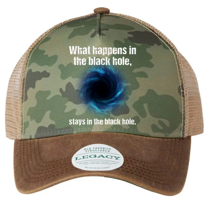 What Happens In The Black Hole Stays In The Black Hole. Legacy Tie Dye Trucker Hat