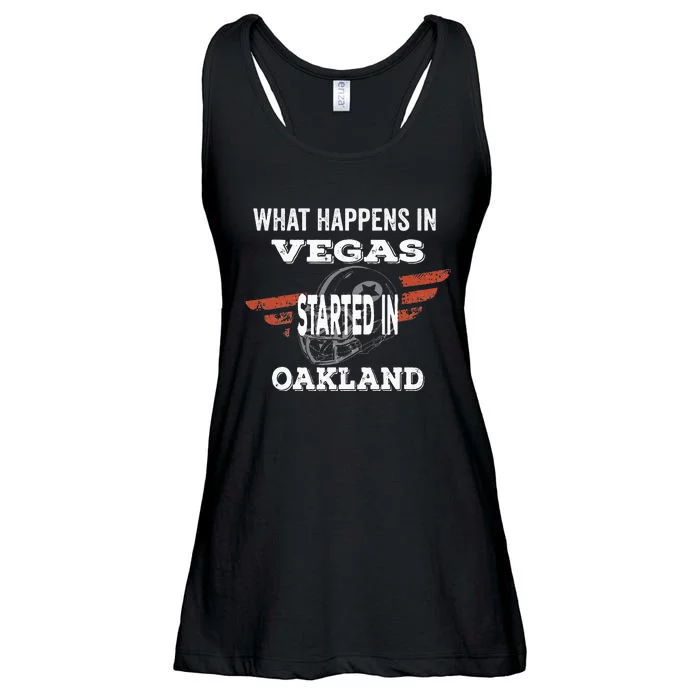 What Happens In Vegasstarted In Oakland Football Gift Ladies Essential Flowy Tank