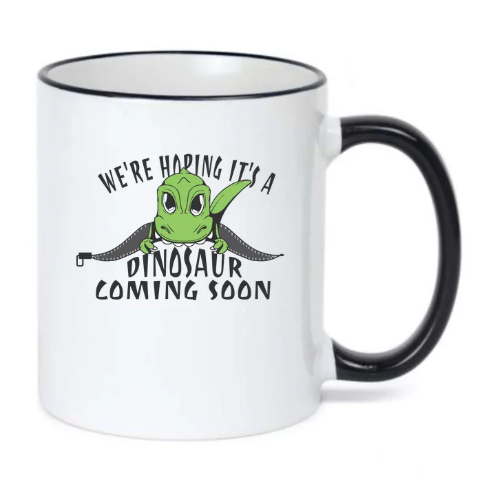 We're Hoping It's A Dinosaur Coming Soon Pregnancy Announcement Black Color Changing Mug