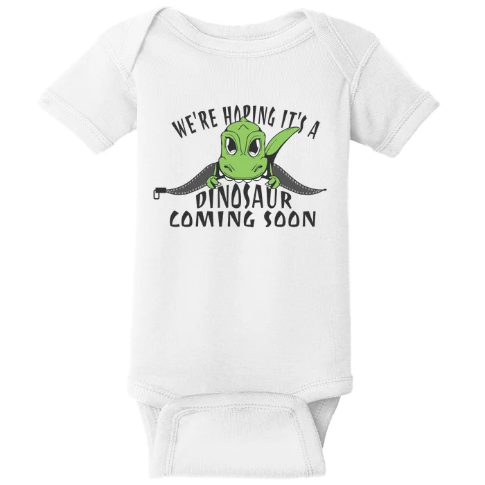 We're Hoping It's A Dinosaur Coming Soon Pregnancy Announcement Baby Bodysuit